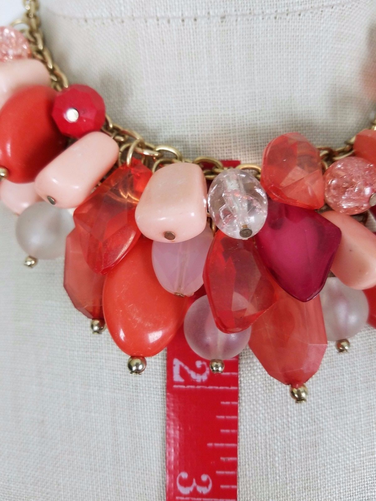 Resin Statement Dangle Charm Bib Cluster Chunky B… - image 7