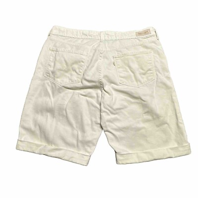 限定品！　リーバイス Levis 17836 Bermuda Shorts Womens 10 White Cuffed Stretch Denim