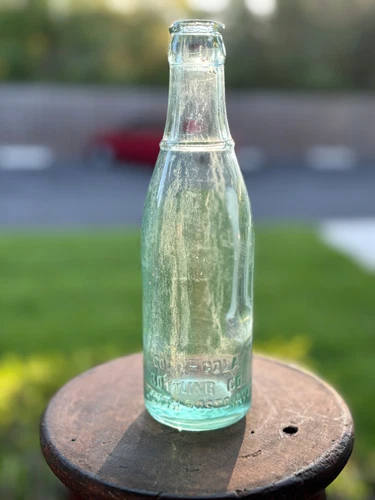 Vintage Coca Cola Soda Bottle Boston virginia VA straight side aqua blue glass
