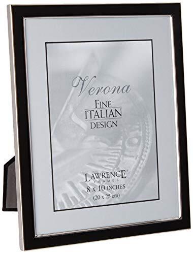 Lawrence Frames in Metallo Placcato Argento con Smalto Cornice, Black, 8 (S0i)