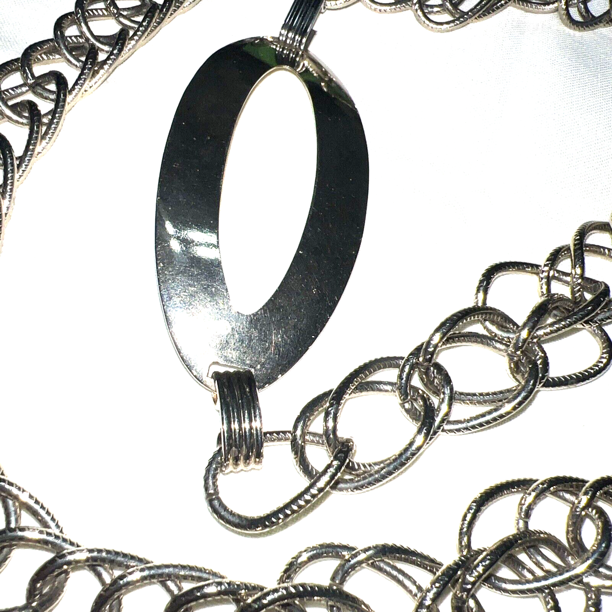 Silver Tone Large Metal Chain Link Fashion Belt 39
