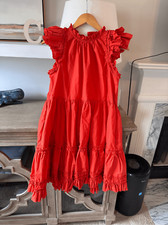 ULLA JOHNSON Joan Ruffled A-line Dress In Orange Size 2