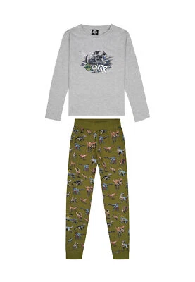 Jurassic World Kinder Schlafanzug Pyjama Langarm-Shirt + Schlaf-Hose