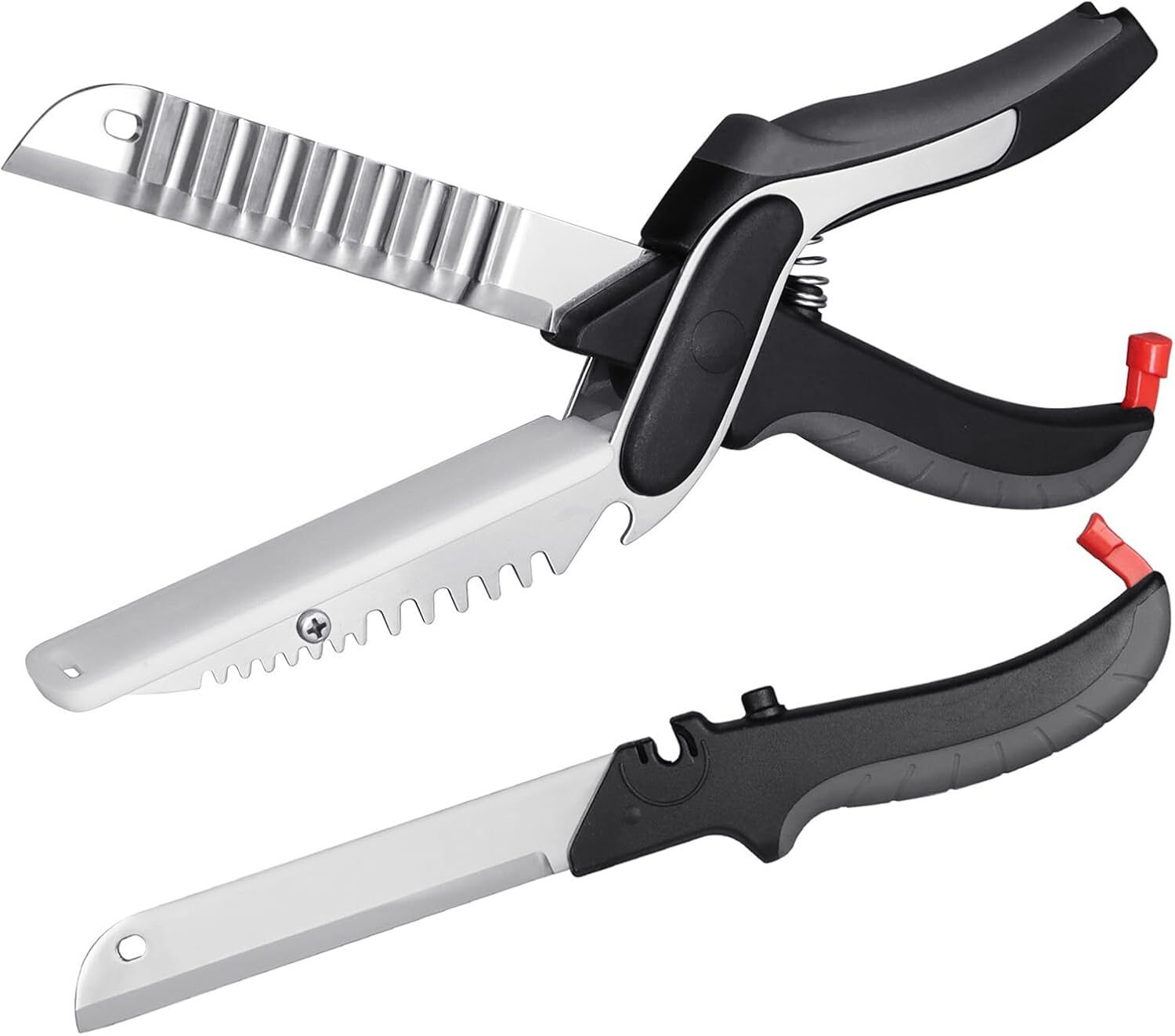 Smart Large Black Kitchen Cutter Board with Vegetable Slicer Scissors