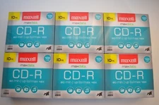 (Lot of 6) 10 PK Maxell CD-R 48X 700MB Recordable Media with Slim Jewel Case