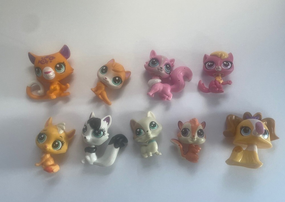 LITTLEST PET SHOP LPS LOT OF 9 FOX DOG CAT SQUIRREL FIGURINES