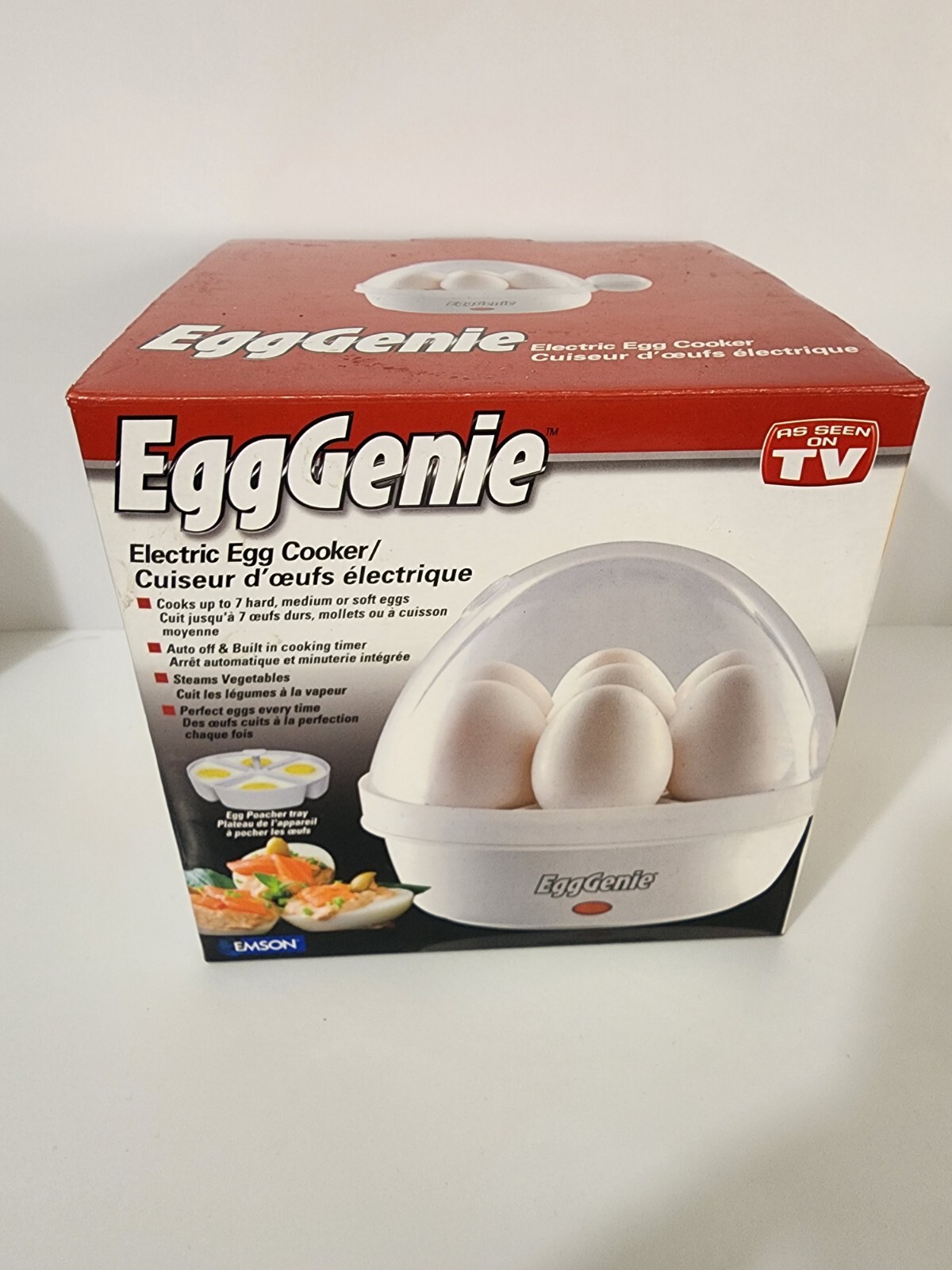New Egg Genie Electric Egg Cooker As Seen On TV w/ Poaching Tray