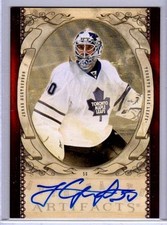 JONAS GUSTAVSSON LOT OF 3 DIFFERENT GAME USED JERSEYS & 1 CERTIFIED AUTOGRAPH