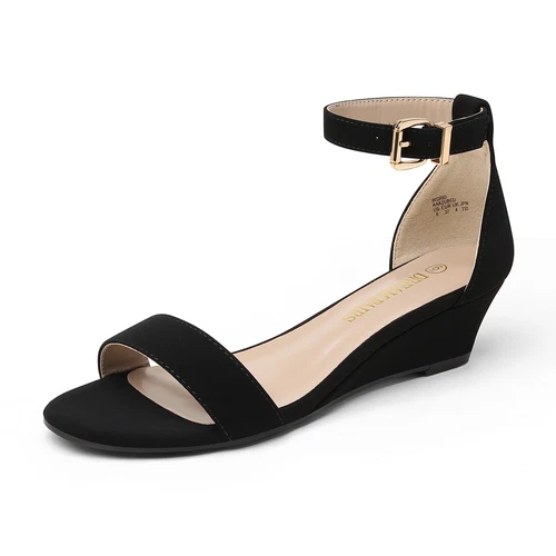 Dream Pairs Women Ankle Strap Low Wedge Sandals Open Toe Casual Dress Shoes - Picture 1 of 36