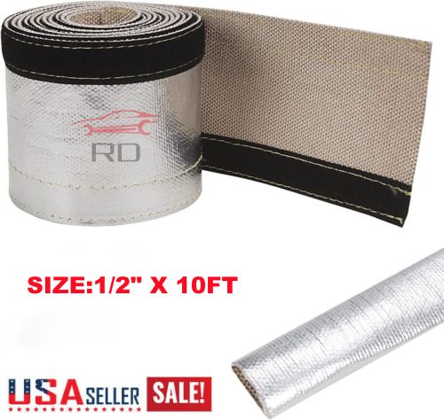Heat Shroud Aluminized Sleeving Heat Shield fuel line heat sleeve 1/2" ID x10FT - Foto 1 di 7
