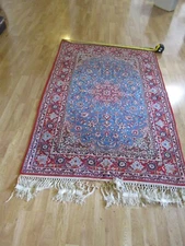 ISFEHAN EXTRA FINE  WOOL AND SILK 729 KPSI ORIENTAL RUG 3.5 X 5.10. Circa 1967 .