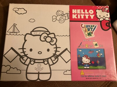 Leinwand Hello Kitty Seefahrer Sanrio für Kinder Mal-Set