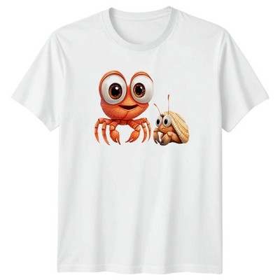 Cartoon Krabbe T-Shirt Ozean Leben Kinder Tier Geschenk für Sie und Ihn