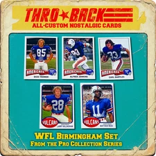 THROBACK custom Football Card WFL Birmingham Vulcans Americans Team set 1974-75
