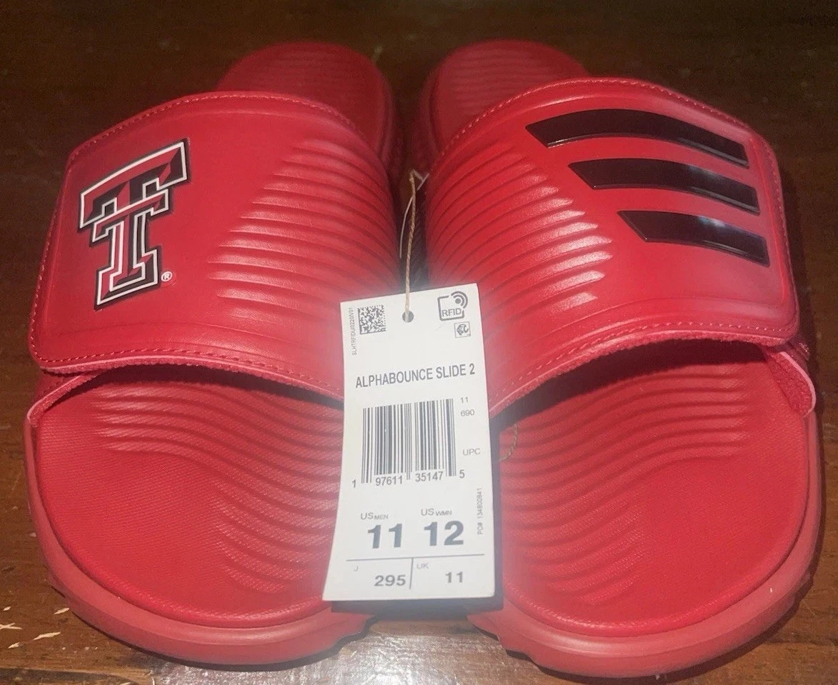 Adidas Alphabounce Slide 2.0 Texas Tech Red Raiders Uomo Taglia 11 JI2527 Nuove con etichette