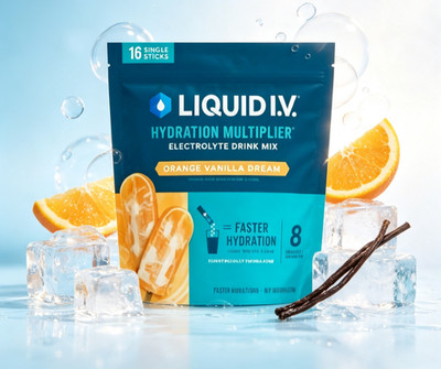 LIQUID I.V. Hydration Multiplier, Orange Vanilla Electrolyte Drink Mix,16 Sticks