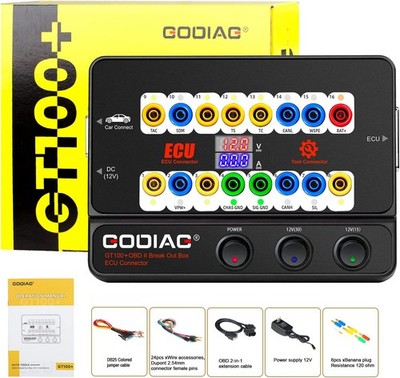 GODIAG GT100+ GT100 Pro OBDII Breakout Box E-C-U Connect+OBDII Protocol Detector
