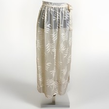 Long Sheer Sarong Wrap Skirt Size S Cream Beach Cover Up Tie Waist 26x40 Sheer