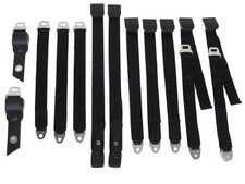 1968-69 Dodge Plymouth B Body Black Bucket Seat Belts Full Set Charger Gtx Rr