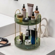 INVSSENE 360  Rotating Makeup Organizer Bathroom Make Up Spinning Holder Rack La