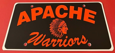 #ad #ad Apache High School Warriors Booster License Plate Oklahoma PLASTIC $39.99
