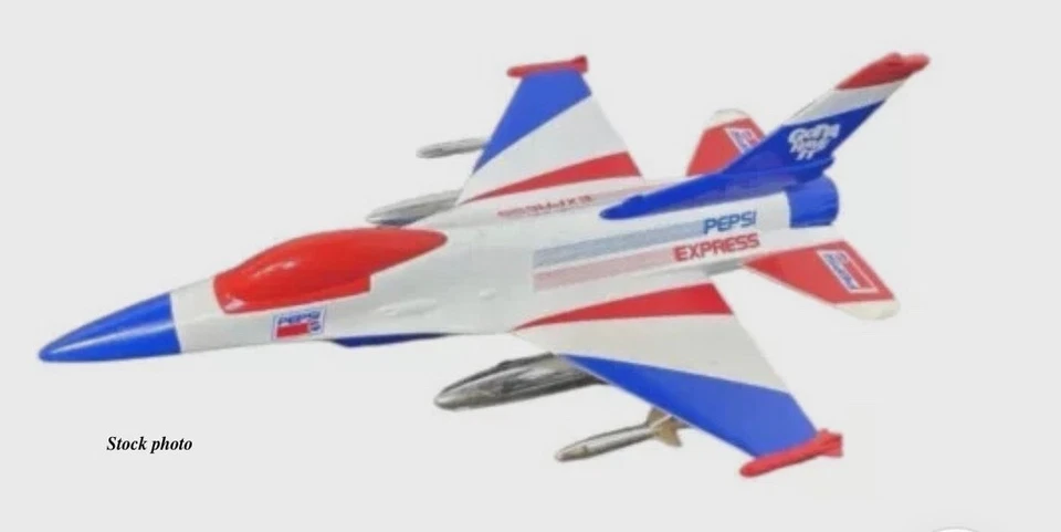 Lockheed F-16 Fighting Falcon Diecast Plane Bank Liberty Spec Cast 1994 - PEPSI - Image 2 of 4