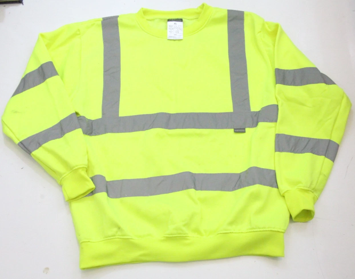 PORTWEST High Visibility Yellow & Gray Sweatshirt Comfort Work Reflective WS834 - product detail image 1