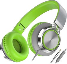 AILIHEN C8 Headphones Wired, On-Ear with Medium, Grey Green