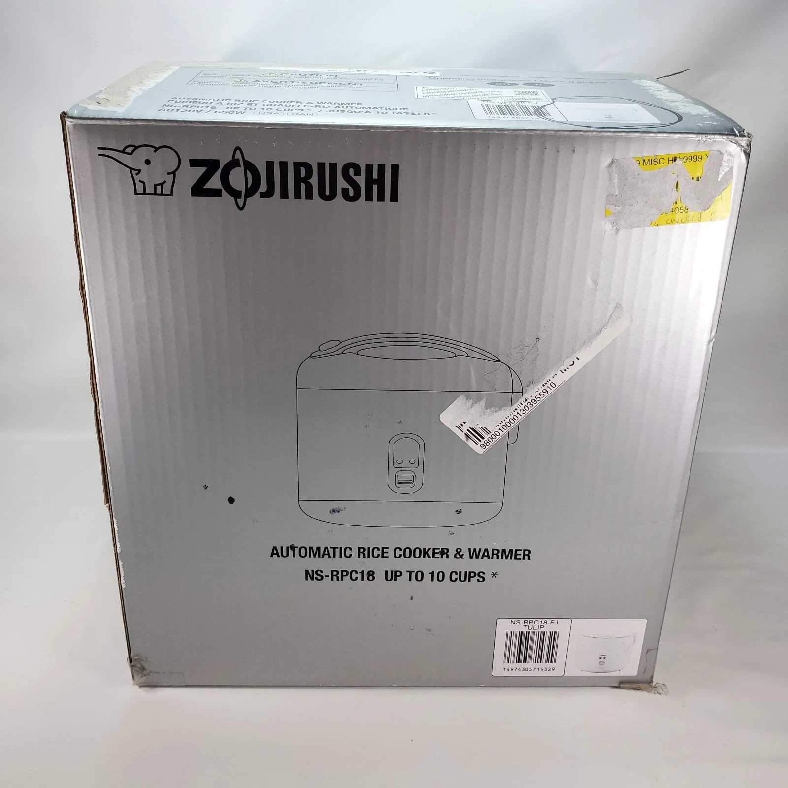 New Zojirushi NS-RPC18FJ Rice Cooker Warmer 1.8-Liter Tulip 10 Cup Floral White