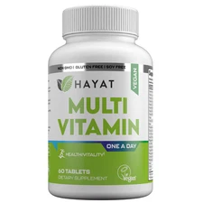Hayat Vitamins Vegan Natural Multivitamin, Certified Halal, 60 Tablets