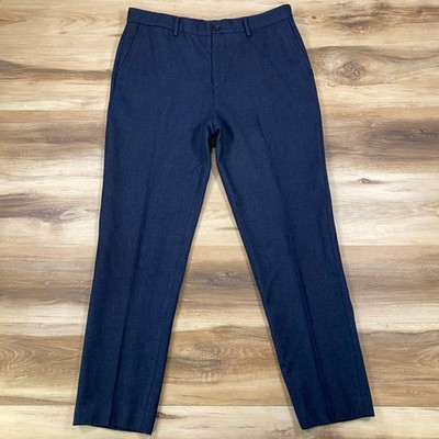 Ben Sherman Trousers Men 34x30 Heritage Wool Blend Slim Fit Charcoal Gray ECI