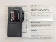 Sony M-507V VOR Cassette-Corder Microcassette Tape Recorder with User Manual