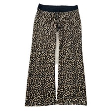 Vintage Juicy Couture Women's Leopard Print Velour Flared Track Pant Y2K Size S