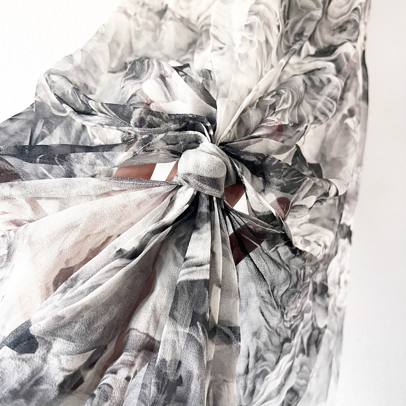 NWT Zimmermann Vapour Twist Silk Floral Gray Silver Resort Vacation Mini Dress image 7