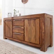 Massivholz Sideboard MAKASSAR 175cm Sheesham Kommode mit Schubladen Palisander