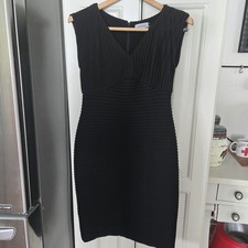 Calvin Klein Little Black Dress Sleeveless Knee Length Pleated Pencil Size 6