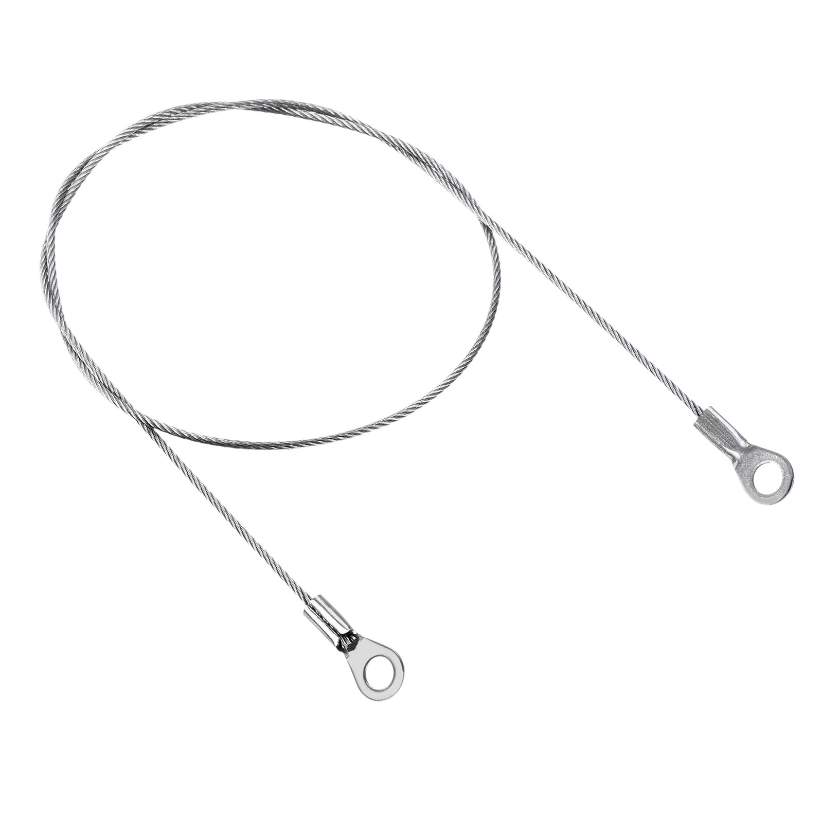 4Pcs Stainless Steel Lanyard Cable 1.5mmx50cm Eyelets Ended Security Wire Rope