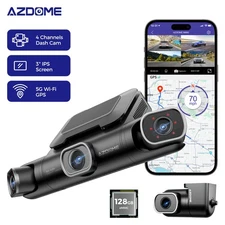 AZDOME 4CH 4K Dash Cam 5G WiFi GPS Night Vision 24H Parking Mode w/ 128GB Memory