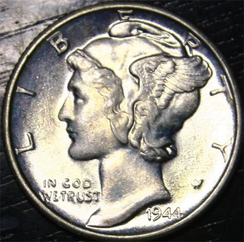 1944 S Mercury Dime 90% Silver 10c US Coin Choice Gem BU San Francisco Mint