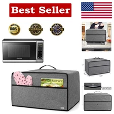 Stylish Gray Microwave Dust Cover – Fits Most 0.7 Cu.Ft Ovens, Water-Resistant