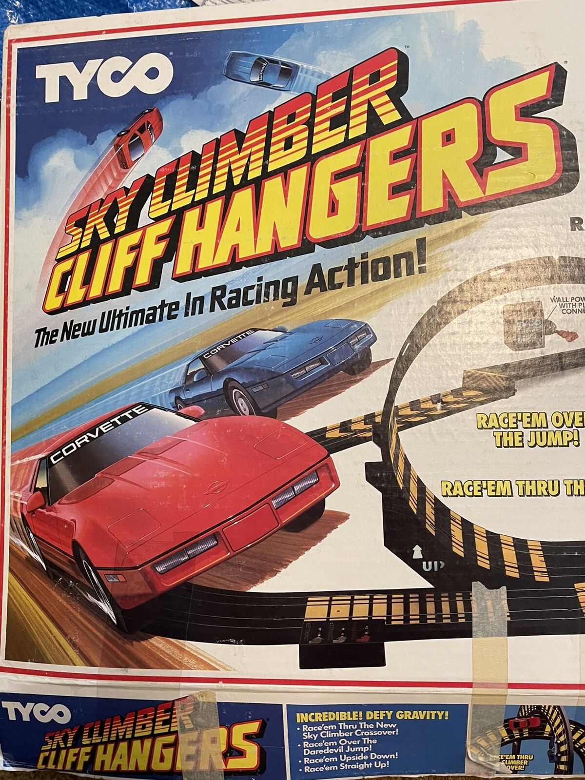 1989 Vintage Tyco Sky Climber Cliff Hangers Slot Car Track In Box No