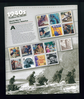 United States 1940's Celebrate The Century Postage Stamps #3186