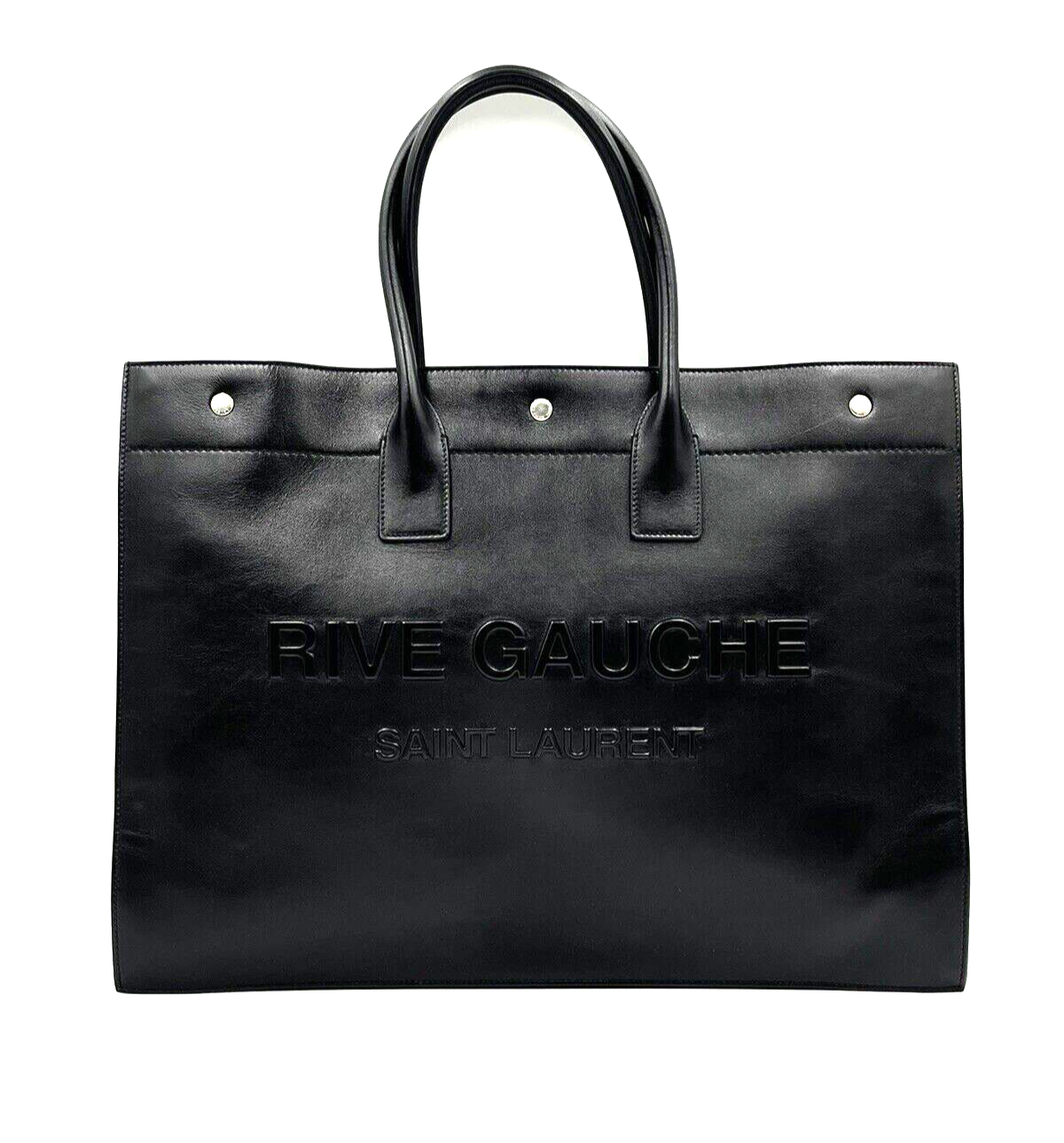 SAINT LAURENT RIVE GAUCHE Borsa tote grande in pelle liscia