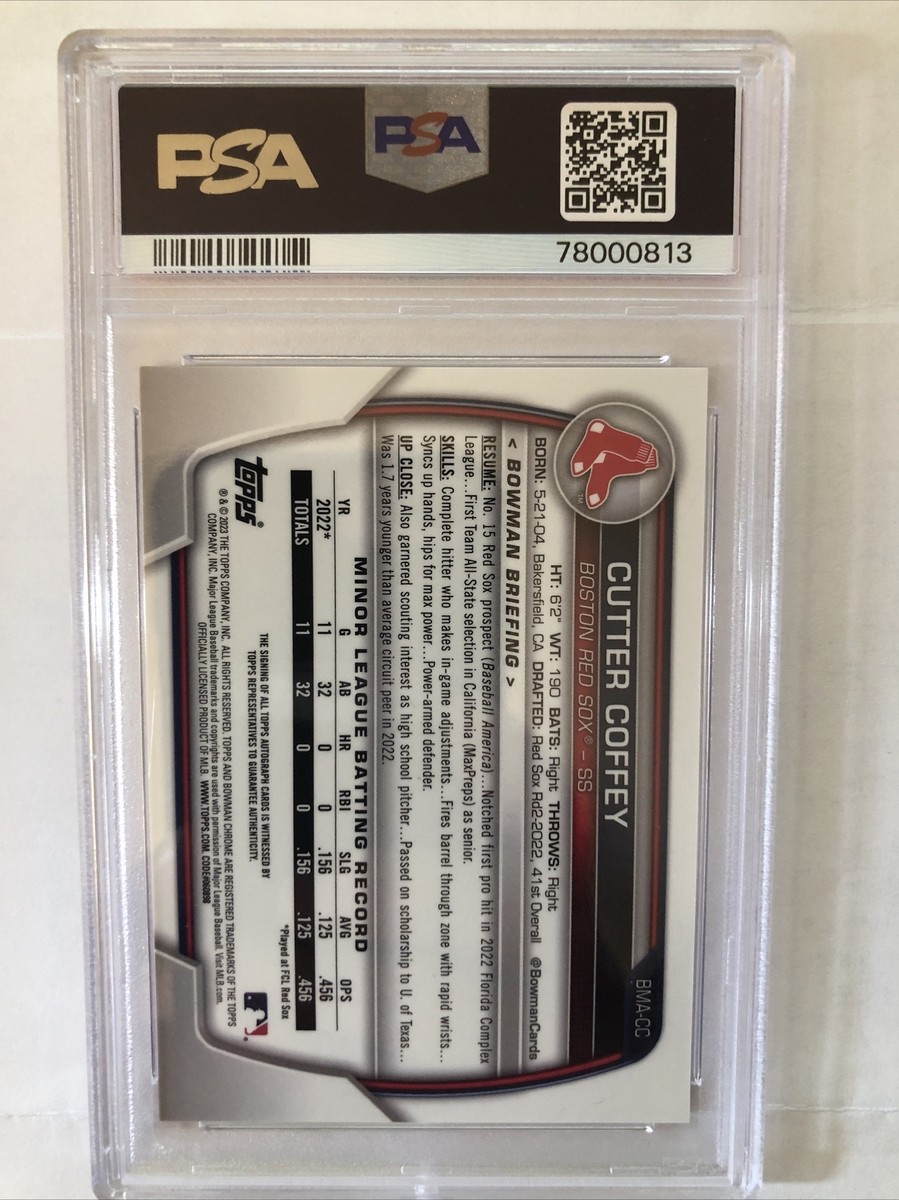 Cutter Coffey 2023 Bowman Chrome Mega Blue Mojo Refractor Auto 022