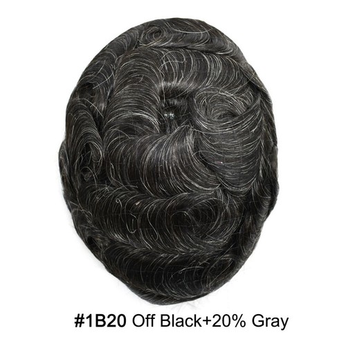 Mens Toupee Human Hair Systems Full Poly Thin Skin Hair Piece Replacement System - Picture 55 of 159