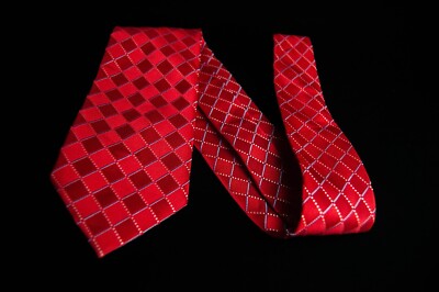 Stafford - Men's Red Diamond Silk Blend Neck Tie 3.5''W x 56''L