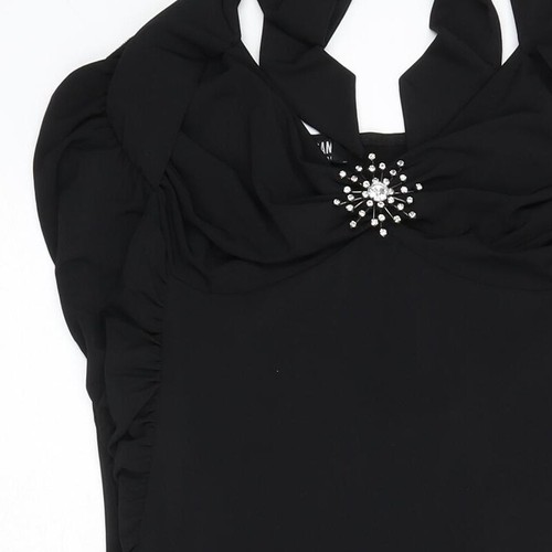 Morgan Womens Black Polyester Blend Bodycon Size M Halter Tie - Picture 9 of 10