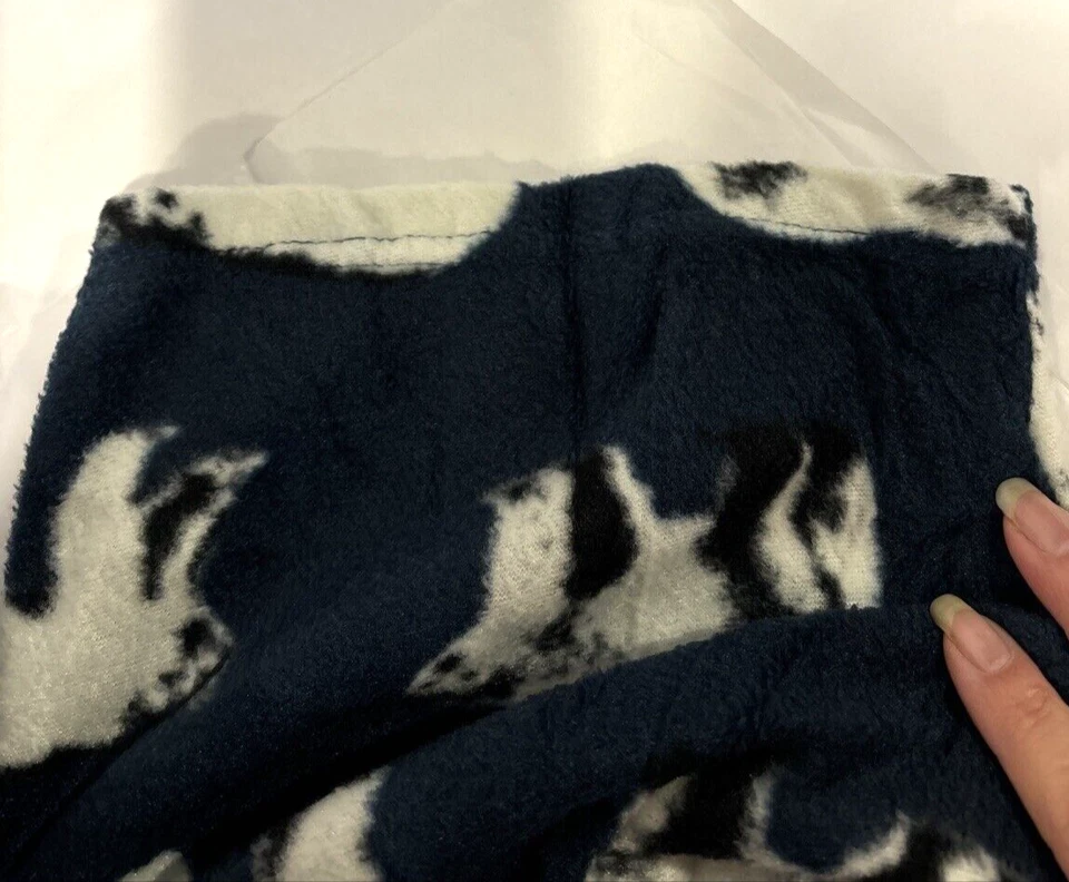 Pantalones para dormir de lana para hombre azules blancos lémures con cordón bolsillos en la cintura talla L Foto 4 de 4