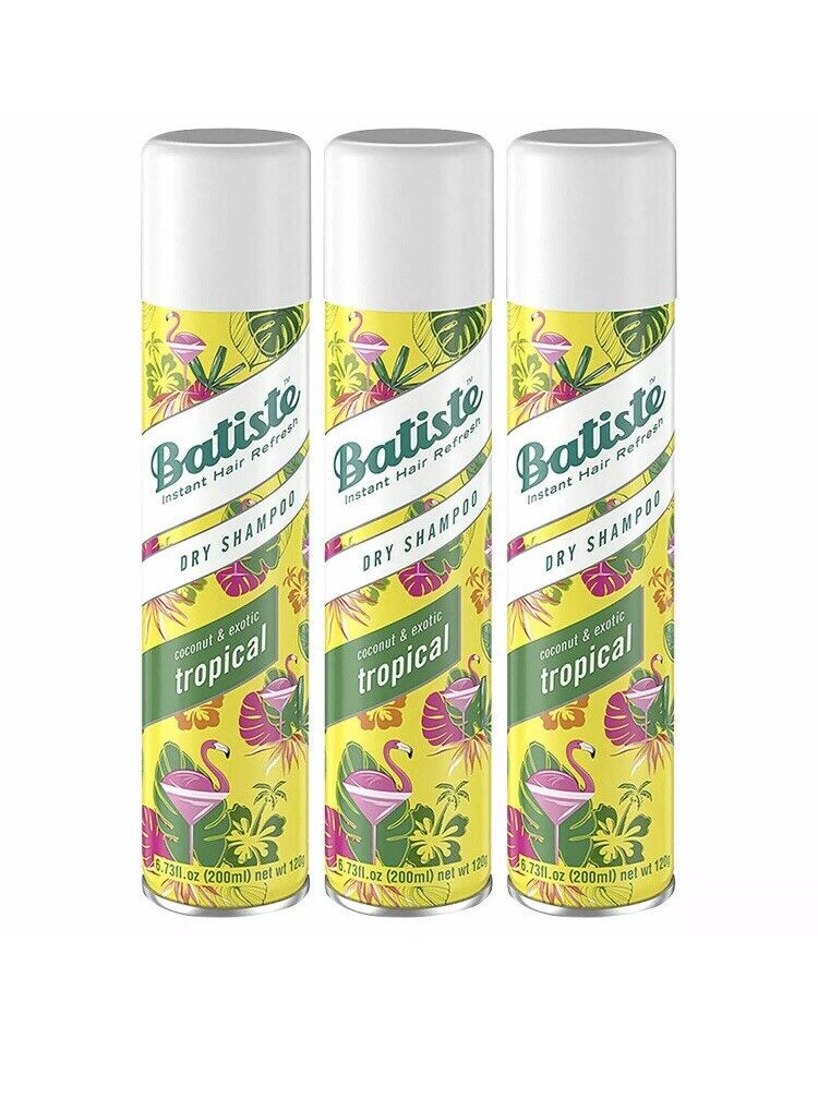 Batiste instant hair refresh dry shampoo cocnut & exotic tropical 6.73 LOT OF 3 