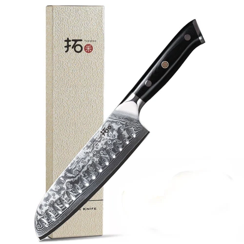 TURWHO 7inch Santoku Knife 67-Layer Japanese VG10 Damascus Steel Kitchen Knife